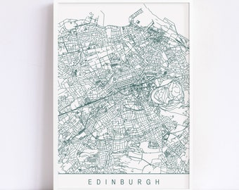 EDINBURGH MAP - High Quality Giclee Print, Minimalist Edinburgh Art Print, Customizable City Map