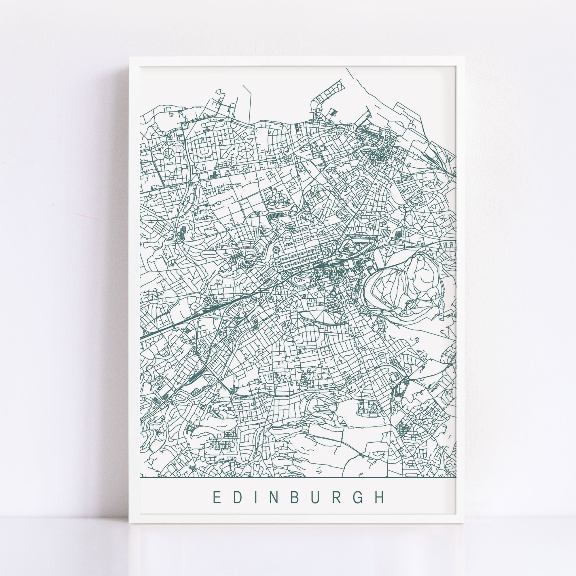 EDINBURGH MAP - High Quality Giclee Print, Minimalist Edinburgh Art Print, Customizable City Map