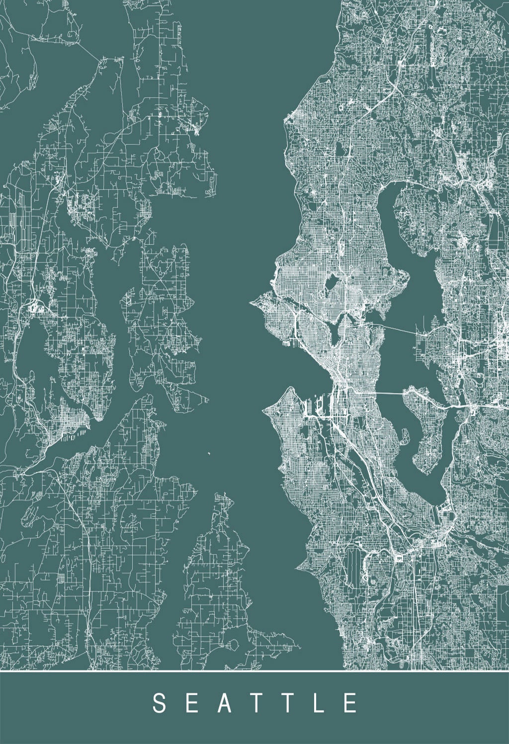SEATTLE MAP PRINT Modern City Print Art Customizable City | Etsy
