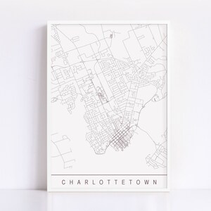 CHARLOTTETOWN KARTE - Hochwertiger Giclée-Druck, minimalistischer Charlottetown Kunstdruck, anpassbarer Stadtplan