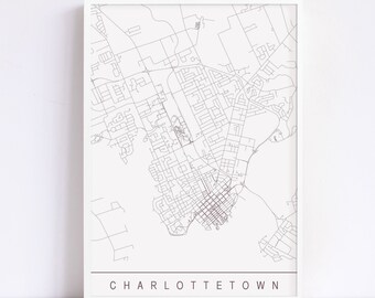 CHARLOTTETOWN MAP - High Quality Giclee Print, Minimalist Charlottetown Art Print, Customizable City Map