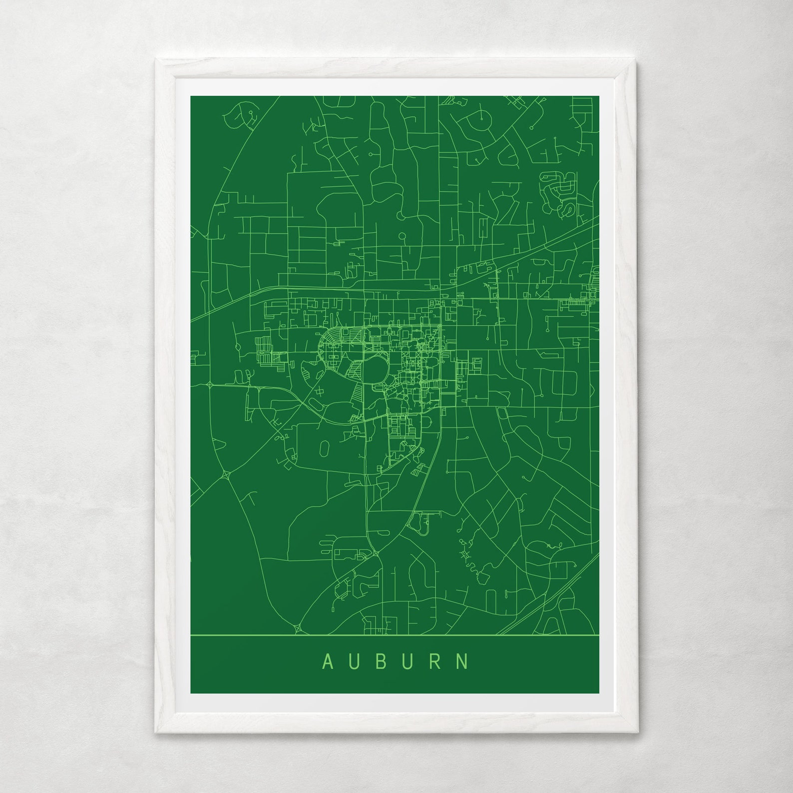 AUBURN MAP Modern Auburn Art Print Minimalist City Map - Etsy