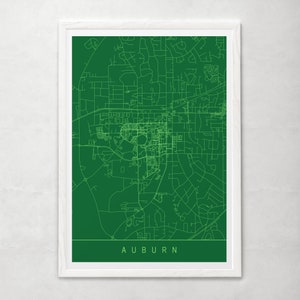 AUBURN MAP Modern Auburn Art Print Minimalist City Map - Etsy