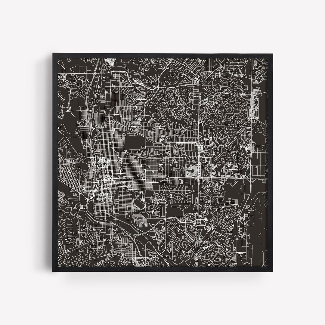 COLORADO Springs CITY MAP Print Line Art City Map Road Map Colorado ...