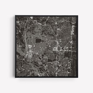 Carte de la ville de COLORADO Springs, dessin au trait, carte de la ville, carte routière du Colorado, carte de la ville minimaliste, art mural, design moderne, affiche de la grille de la ville