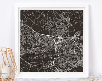 READING CITY Map - Fine Art Map Poster - Modern England UK Map Print Minimalist City Poster Urban City Grid Art Quality Giclee Print
