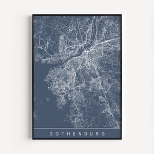 GOTHENBURG CITY MAP Art Print - Line Art City Map - Gothenburg Sweden Scandinavia Map Art Minimalist Art Print Customizable City Map