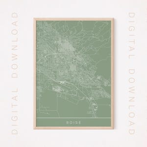 CARTE DE BOISE, plan de la ville avec dessin au trait, carte routière de Boise, plan de la ville de l&#39;Idaho, États-Unis