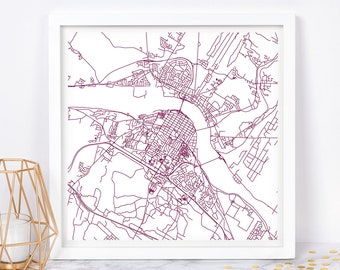 FREDERICTON CITY MAP - Fine Art Map Poster - Fredericton Map Print Minimalist City Map, Timeless Decor, Classic Wall Art, Square Map