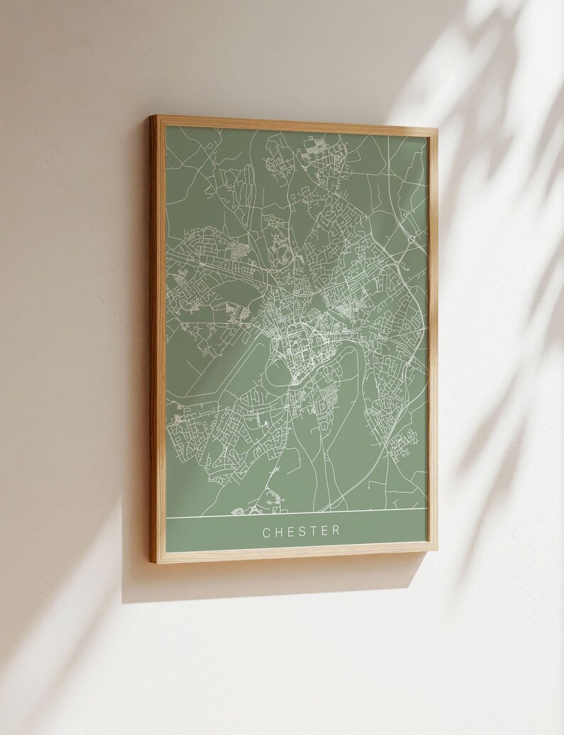 CHESTER ENGLAND MAP, Printable Digital Download, City Poster, High ...