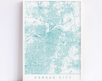 KANSAS CITY MAP - High Quality Giclee Print, Minimalist Kansas City Art Print, Customizable City Map