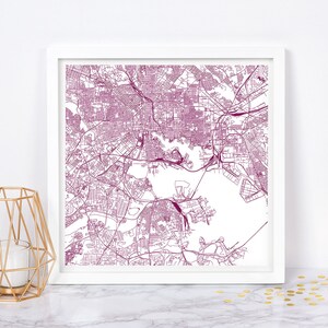 Plan de la ville de BALTIMORE - affiche de carte fine art - impression de carte de Baltimore, Maryland, carte de la ville minimaliste grille art mural, décoration intemporelle, art mural classique