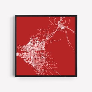 PLAN DE LA VILLE D'ANCHORAGE - art mural minimaliste, affiche design moderne en quadrillage de la ville, Alaska, États-Unis, décoration intemporelle, art mural classique, carte carrée