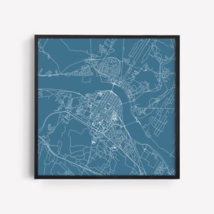 FREDERICTON CITY PLAN Fine Art Karte Poster - Moderne New Brunsick Karte Druck Minimalistisches Stadt Poster Urban City Grid Art Qualität Giclée Druck