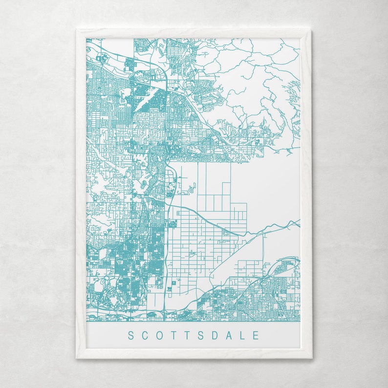 Scottsdale arizona map customizable city map high quality etsy
