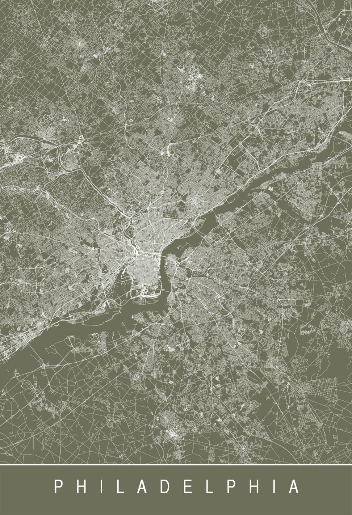 PHILADELPHIA MAP PRINT Modern City Print Art Customizable - Etsy Canada