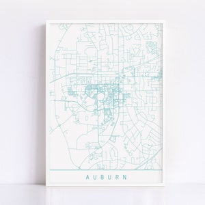 AUBURN MAP - High Quality Giclee Print, Minimalist Auburn Art Print ...