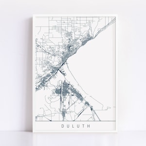 DULUTH KARTE - Hochwertiger Giclée-Druck, minimalistischer Duluth Kunstdruck, anpassbarer Stadtplan