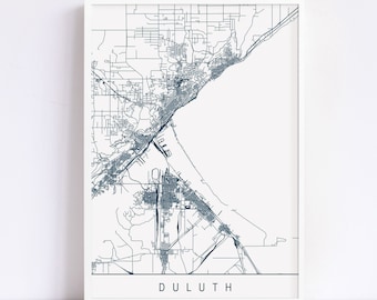 DULUTH MAP - High Quality Giclee Print, Minimalist Duluth Art Print, Customizable City Map
