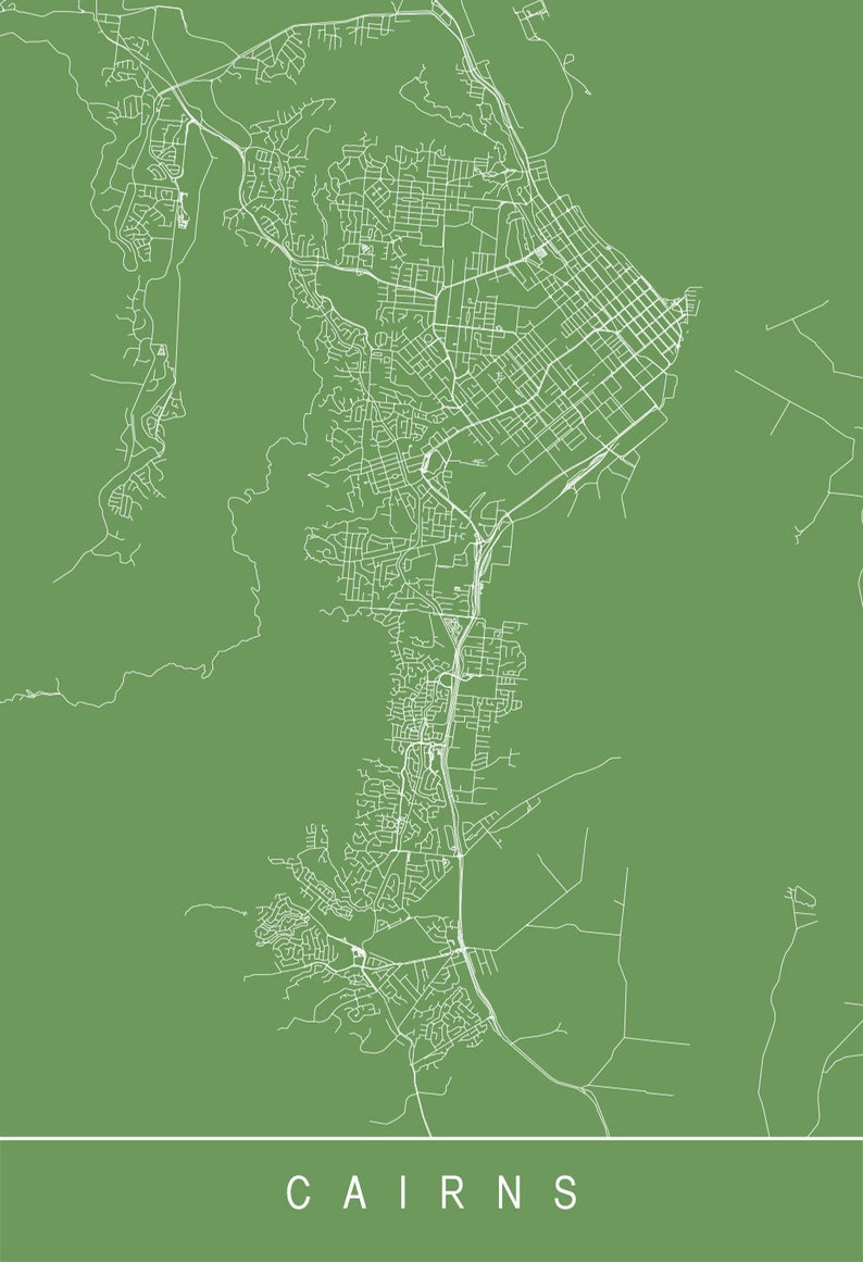 CAIRNS CITY MAP Art Print Line Art City Map Cairns Etsy