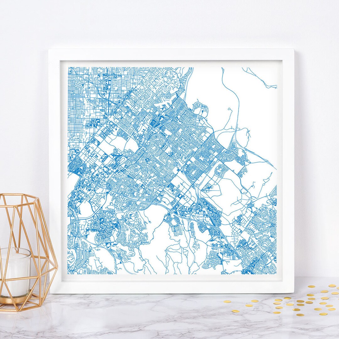 IRVINE CITY MAP - Fine Art Poster - Irvine, California Map Print ...