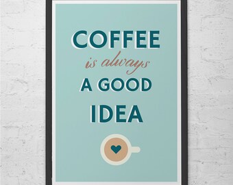 MODERN COFFEE POSTER  -  Coffee Shop Poster - Kitchen Wall Art Pop Art Poster Modern Kitchen Art Stylish Kitchen Home Decor Cafe Poster