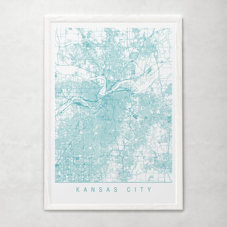 KANSAS CITY MAP High Quality Giclee Print Minimalist Kansas Etsy Canada