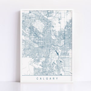 CALGARY KARTE - Hochwertiger Giclée-Druck, minimalistischer Calgary Kunstdruck, anpassbarer Stadtplan
