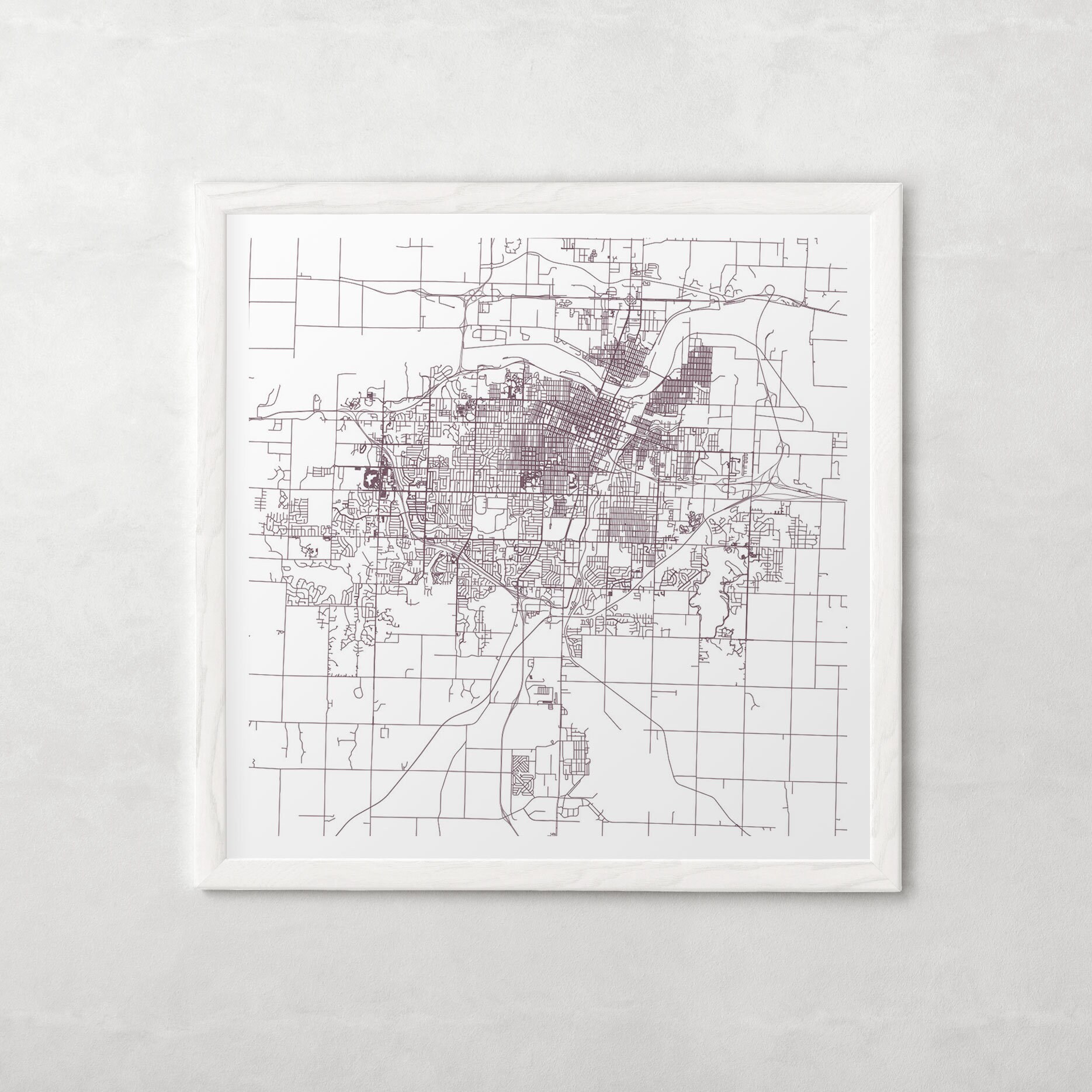 TOPEKA CITY MAP Fine Art Poster Topeka Kansas Map Print Etsy