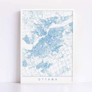 CARTE D'OTTAWA - Impression jet d'encre de haute qualité, impression d'art minimaliste d'Ottawa, plan de la ville personnalisable, art de la carte moderne