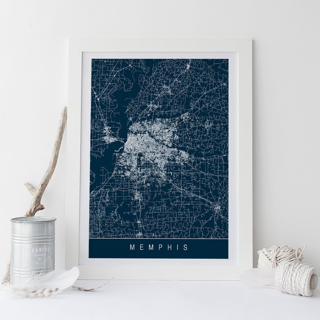 MEMPHIS MAP Art Modern City Print Art Customizable Memphis - Etsy