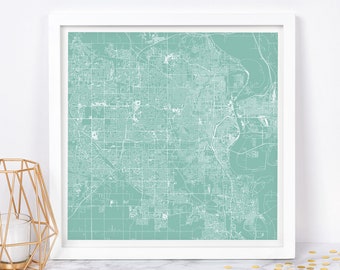 OMAHA Map PRINT - Modern Omaha Nebraska USA Map Poster - Minimalist City Poster Urban City Grid Art Quality Giclee Print Line Art City Map
