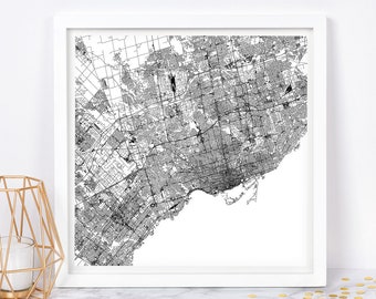 TORONTO CITY MAP - Fine Art Map Poster - Toronto Map Print Minimalist City Map, Timeless Decor, Classic Wall Art, Square Map