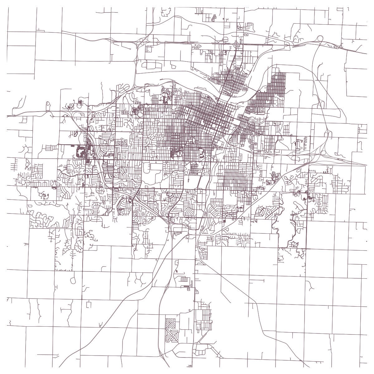 TOPEKA CITY MAP Fine Art Poster Topeka Kansas Map Print Etsy