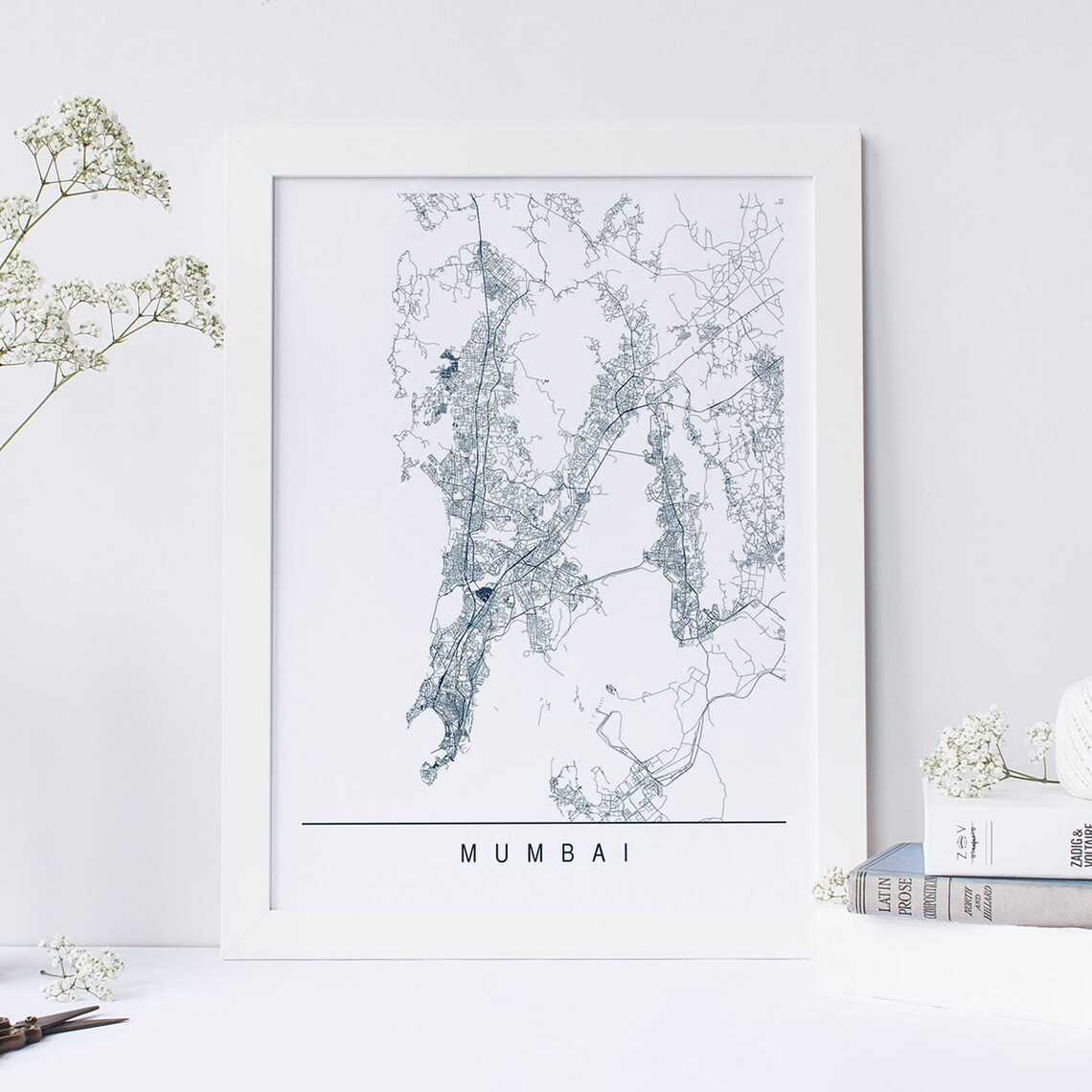 MUMBAI MAP High Quality Giclee Print Minimalist Mumbai Art Etsy