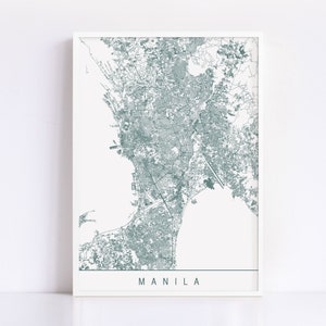 MANILA KARTE - Hochwertiger Giclée-Druck, minimalistischer Manila Kunstdruck, anpassbarer Stadtplan