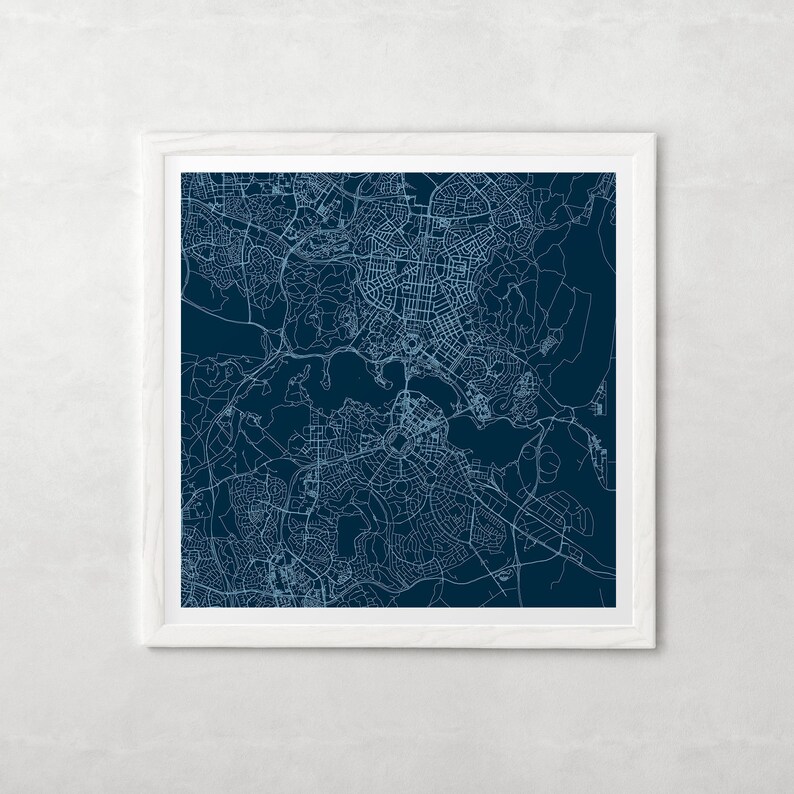 CANBERRA MAP PRINT Customizable Colors Canberra Wall Art Etsy Canada