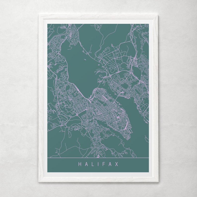 HALIFAX CITY MAP Modern Halifax Art Print Minimalist City Etsy