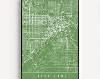 SAINT PAUL city MAP - Line Art City Map - Road Map of Saint Paul, Minnesota Map U.S.A.