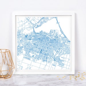 PLAN DE LA VILLE DE HAMILTON - affiche de carte fine art - impression de carte de Hamilton, carte de la ville minimaliste, décoration intemporelle, art mural classique, carte carrée