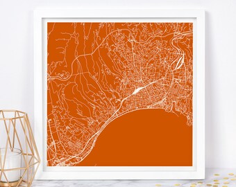 NICE MAP PRINT - Modern Nice France French Map Poster - Minimalist City Poster Urban City Grid Art Quality Giclee Print Line Art City Map