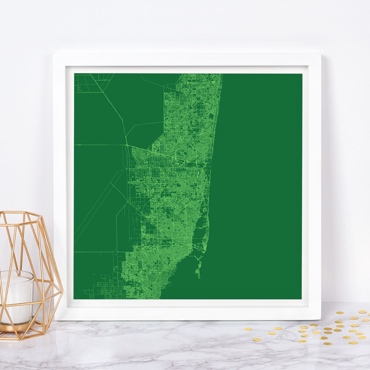 MIAMI MAP PRINT Customizable Colors Miami Wall Art City Etsy