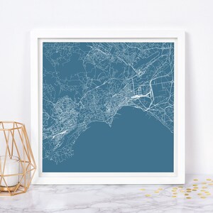 NAPLES MAP PRINT - Modern Napoli Italy Italia Map Poster - Minimalist City Poster Urban City Grid Art Quality Giclee Print Line Art City Map