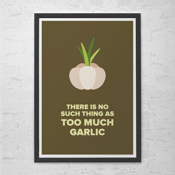 GARLIC LOVERS POSTER Kitchen Art Poster Minimalist | Etsy