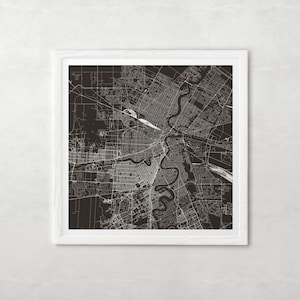 WINNIPEG KARTE DRUCK - Moderne Manitoba Kanada Karte Poster - Minimalistisches Stadt Poster Urban City Grid Art Qualität Giclee Print Line Art Stadt Karte