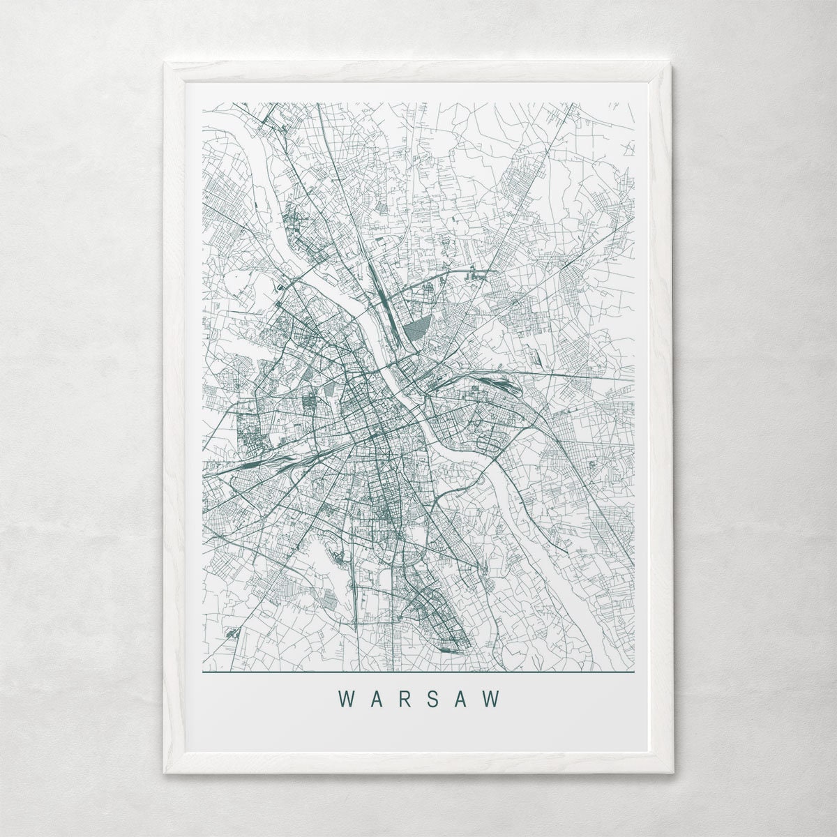WARSAW MAP Minimalist Warsaw Art Print Customizable City | Etsy