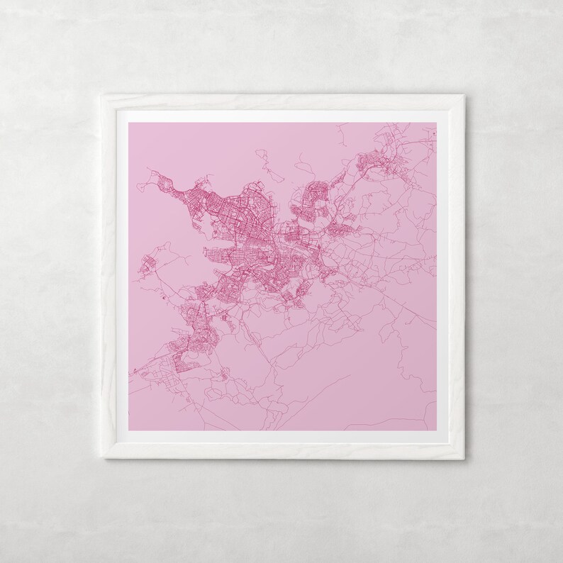 Reykjavik Iceland Wall Art REYKJAVIK MAP PRINT Customizable Colors Minimalist Art City Map Poster