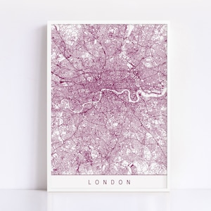 LONDON MAP - High Quality Giclee Print, Minimalist London Art Print, Customizable City Map, Modern Map Art