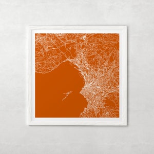 MARSEILLE KARTE DRUCKEN - Moderne Frankreich Karte Poster - Minimalistisches Stadt Poster Urban City Grid Art Qualität Giclee Print Line Art City Map