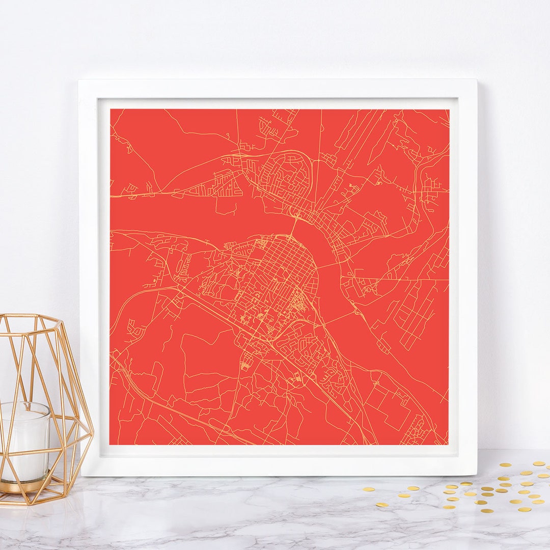FREDERICTON MAP PRINT Customizable Colors Fredericton Wall Etsy Canada